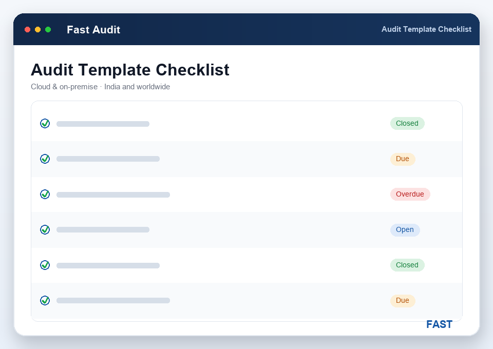 Quality manager building an audit plan from a reusable checklist template